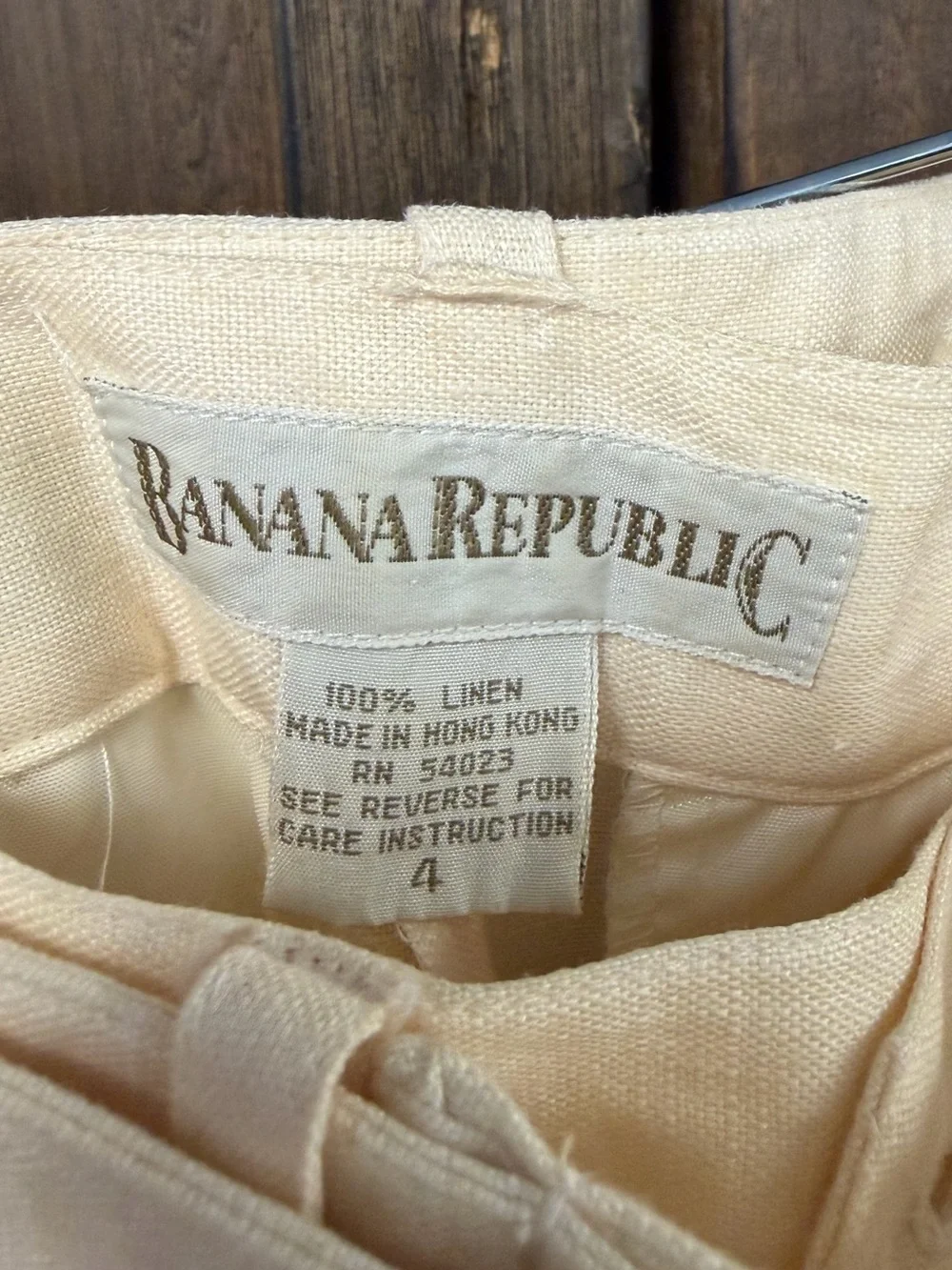 Banana Republic Vintage 90s Pleated Linen Business Casual Trousers Size 4